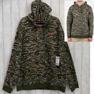 Hurley Forest Camo Pullover Hoodie Pouch Mens Size XXL Logo Cotton Blend NWT